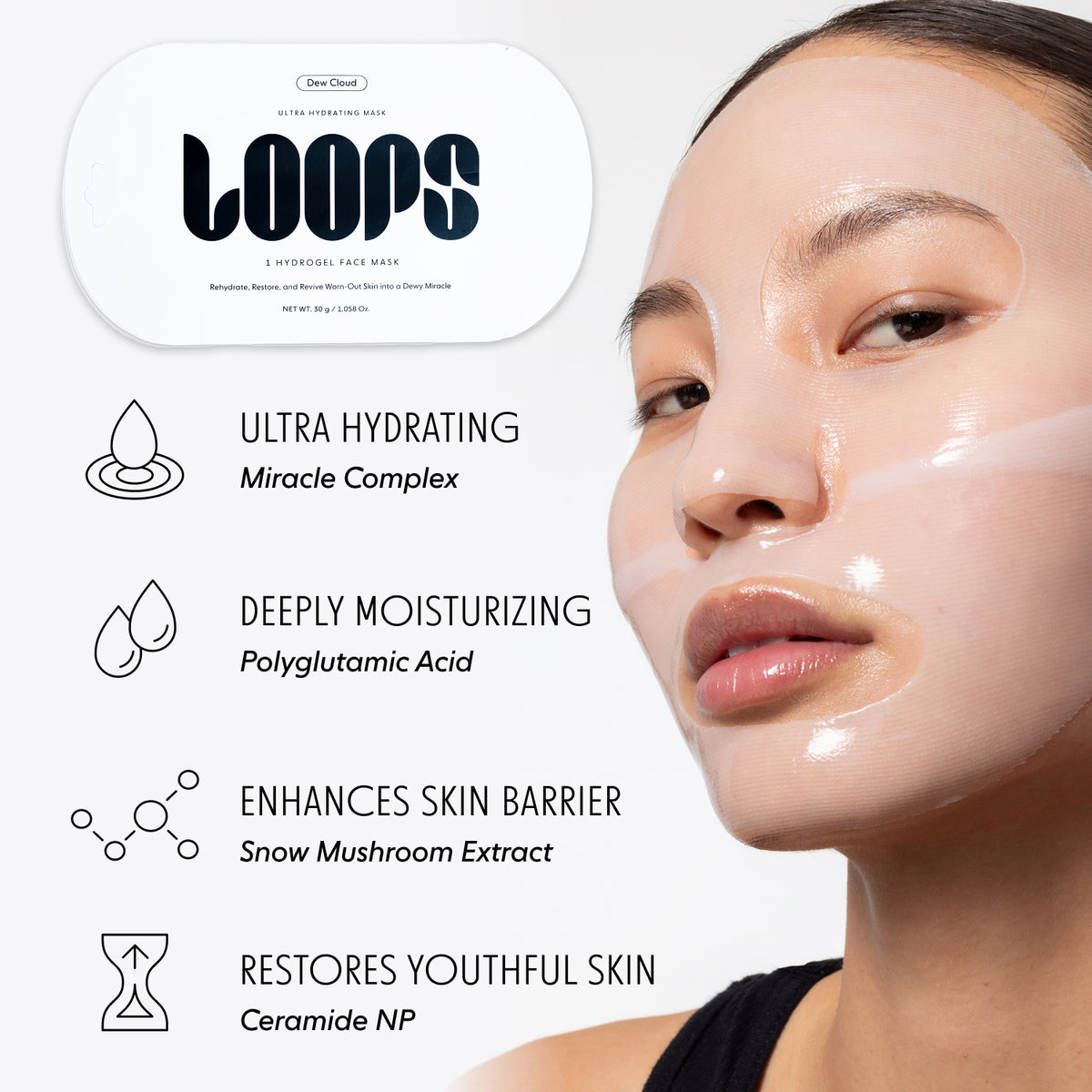 LOOPS Dew Cloud | Ultra Hydrating Hydrogel Face Mask – Loops Beauty