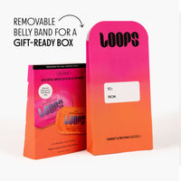 Holiday gift set package showing "removable belly band for gift-ready box"