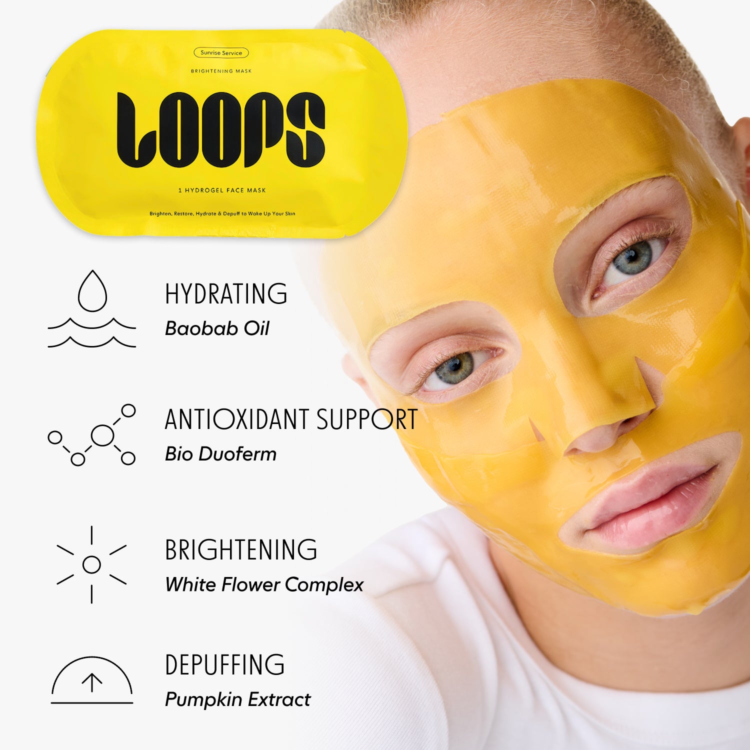LOOPS Sunrise Service | Brightening & Depuffing Face Hydrogel