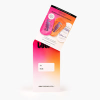 Glow cycle holiday gift set on a white background which shows featured to & from field on product packaging